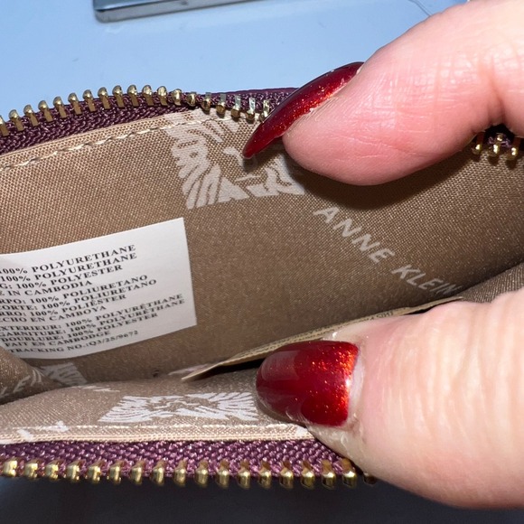 Anne Klein Berry AKW1553 Flap Hinge Wallet Card Holder Zip Coin Pouch - Picture 7 of 9